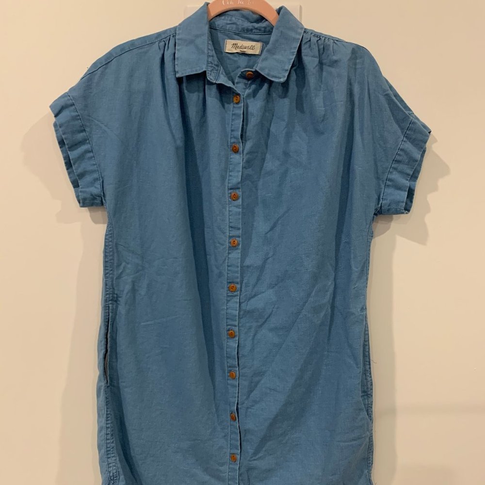 Madewell Button Down Denim Shirt Dress Size S